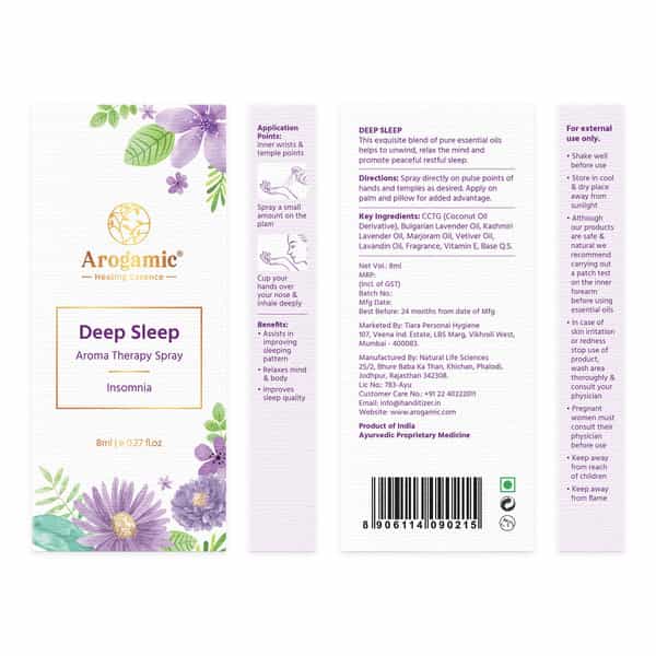 Arogamic Deep Sleep Aromatherapy Spray For Insomnia 8 Ml
