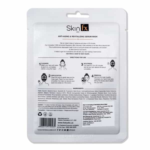 Skin Fx Anti-Aging & Revitalizing Serum Mask | Rosa Flower Oil That Smoothens & Nourishes | 25 Ml