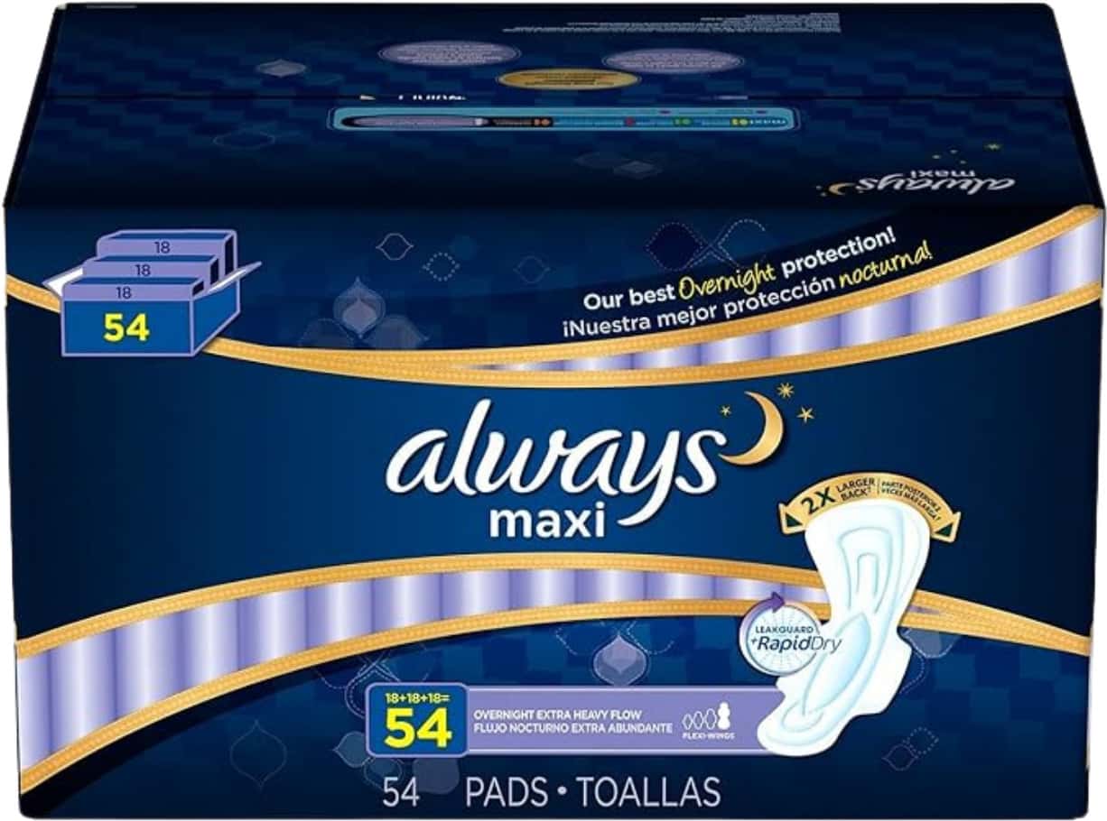 Always Maxi Overnight - Extra Heavy - 54 Ct.