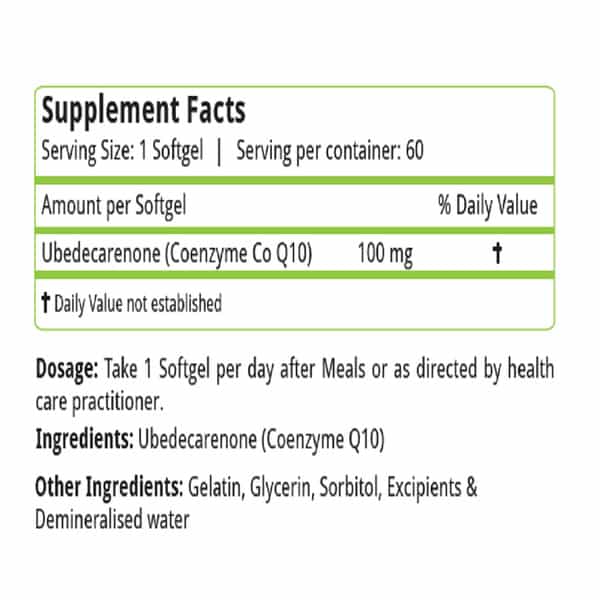 Natures Velvet Coenzyme Q-10 100Mg | For Heart Health & Energy Metabolism | 60 Softgels