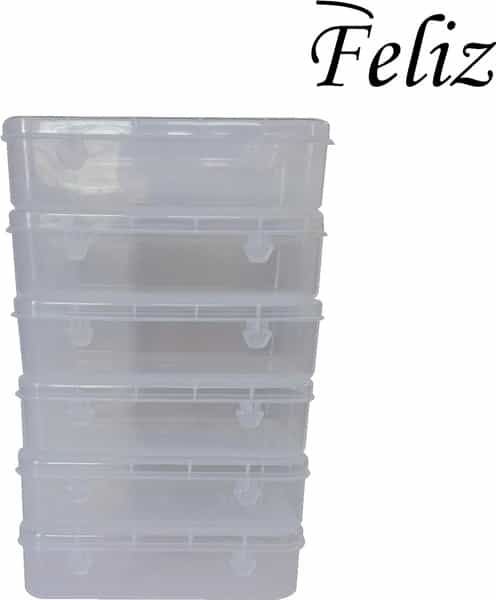 Plastic Box With Sticker Size 6.5X4.25x1.5