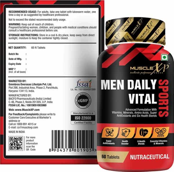 Musclexp Multivitamin Men Daily Sports With 47 Nutrients - 60 Tablets