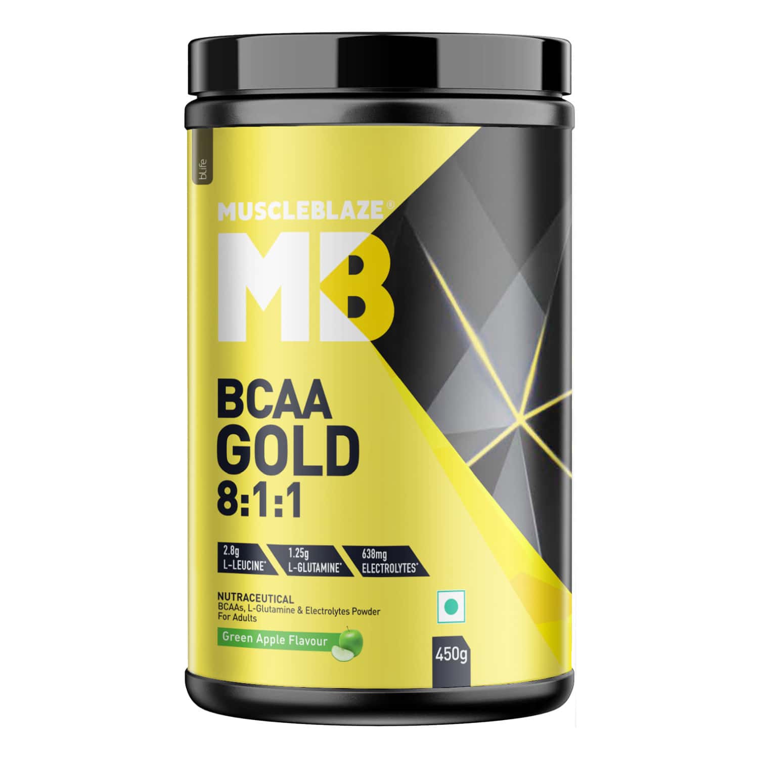 Muscleblaze Bcaa Gold 8:1:1 (green Apple | 450g | 60 Servings) | With Higher Leucine