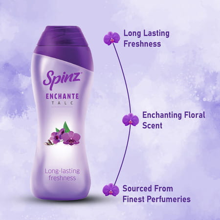 Spinz Enchante Body Talc | Soothing Fragrance Of Exotic Flowers | Talcum Powder For Women (400 Gm)