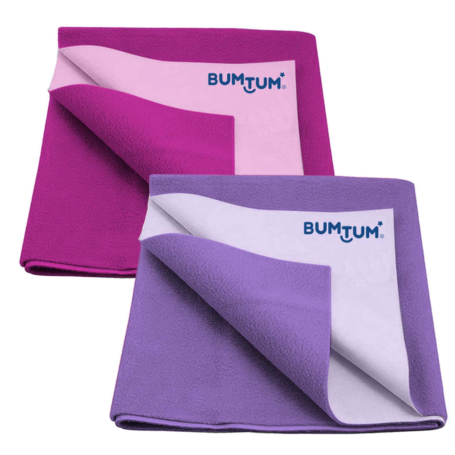 Bumtum Dry Sheet Leakproof Baby Bed Protector (Grape + Lilac Large Size 100*140cm|Pack Of 2)
