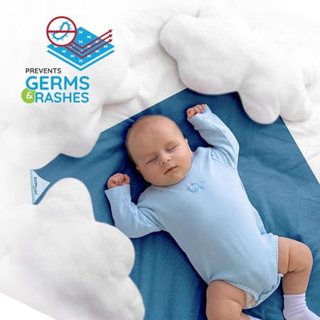 Bumtum Dry Sheet Leakproof Baby Bed Protector (Grape + Lilac Large Size 100*140cm|Pack Of 2)