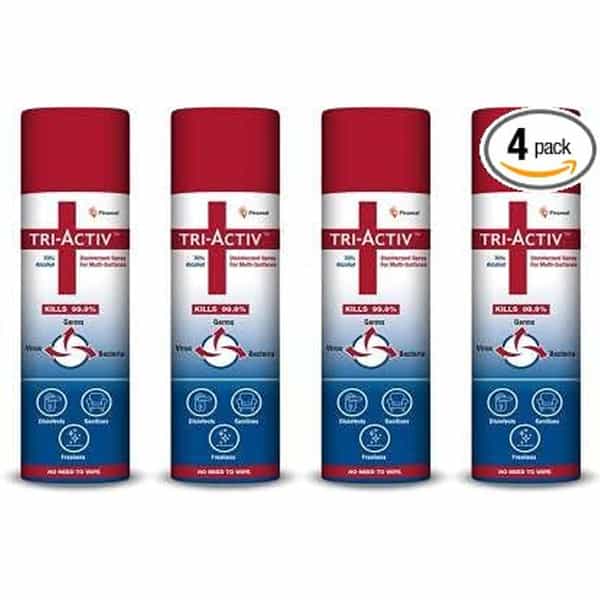 Tri-Activ 70% Alcohol Based Disinfectant Spray For Multi-Surfaces | 500 Ml | Pack Of 4