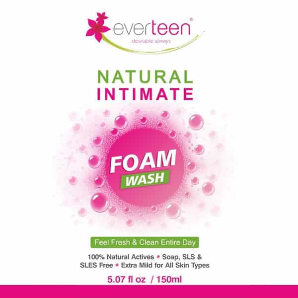 Everteen Natural Intimate Foam Wash For Feminine Hygiene In Women 4 Packs (150Ml Each)