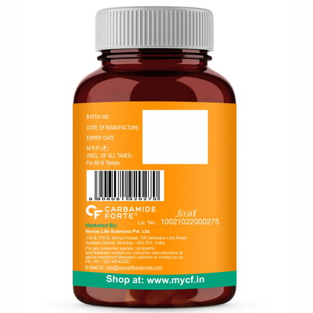 Carbamide Forte Curcumin With Piperine Turmeric Powder Ginger For Immunity 60 Tablets