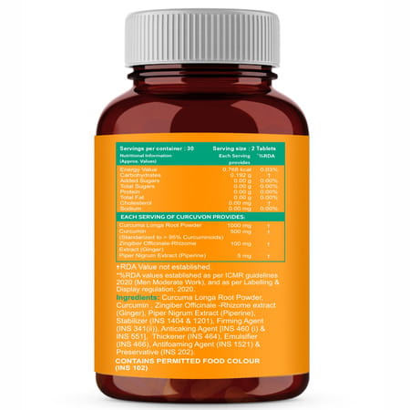 Carbamide Forte Curcumin With Piperine Turmeric Powder Ginger For Immunity 60 Tablets