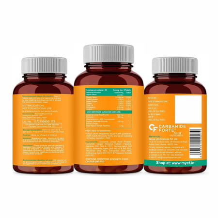 Carbamide Forte Curcumin With Piperine Turmeric Powder Ginger For Immunity 60 Tablets