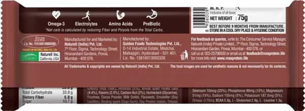 Ritebite Max Protein Active Choco Fudge Protein Bar 75G - Pack Of 1 