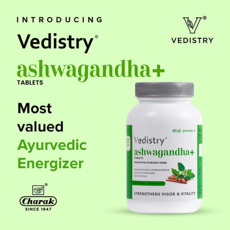 Vedistry Ashwagandha + With Piperine | Better Absorption, Boost Energy & Strength, 60 Tabs (3 Packs)