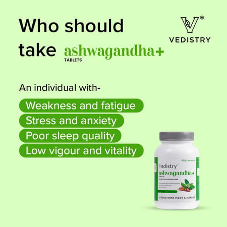Vedistry Ashwagandha + With Piperine | Better Absorption, Boost Energy & Strength, 60 Tabs (3 Packs)