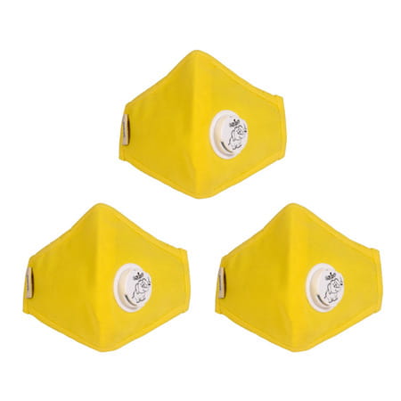 Advind Healthcare Smog Guard N95 Kids Mask Without Valve Xs (3-5 Years) - Yellow Pack Of 5