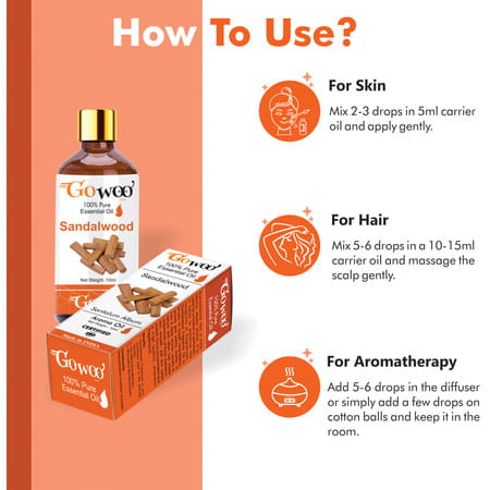 Pack Of 2 S&Alwood Essential Oil & Almond Carrier Oil - 100% Pure & Natural Oil