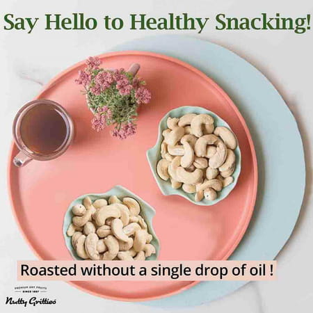 Nutty Gritties Roasted Cashews| Lightly Salted And Dry Roasted Healthy Snack - 200g