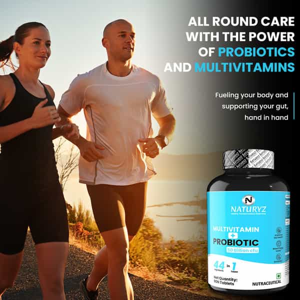 Naturyz Multivitamin With Probiotics 50 Billion Cfu & Prebiotics For General Health - 90 Tablets