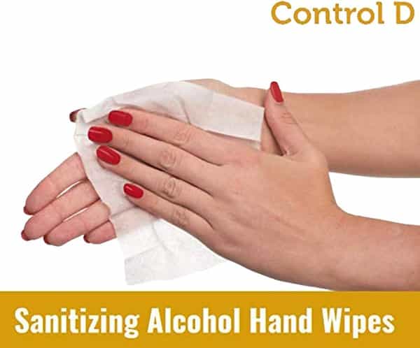 Control D Alcohol Hand Wipes - 50 Wipes
