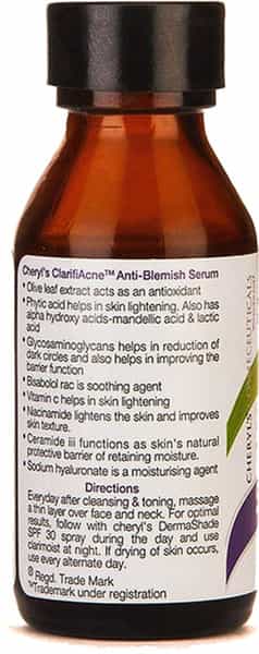 Cheryl's Clarifiacne Anti Blemish Serum For Oily Acne Prone Skin Bottle Of 30Ml