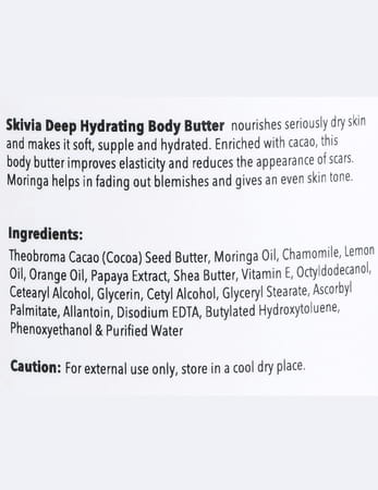 Skivia Deep Hydrating Body Butter With Cacao | Soothes Dry Skin | For All Skin Types (200 G)