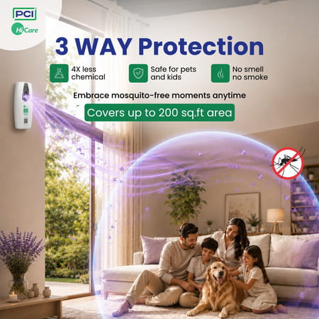 Hicare Automos Starter Pack | Mosquito Repellent Machine With Refill | Safe For Kids & Pets - 90 Ml