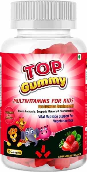 Top Gummy Strawberry Multivitamins Gummies  Bottle Of 30