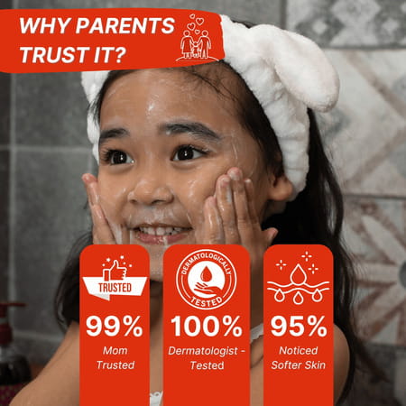 Healthbest Kids Face Wash With Organic Strawberry Nourishing & Brightening Daily Cleanser - 100ml