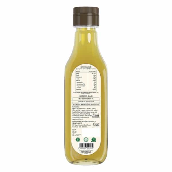 Pure Nutrition Extra Virgin Olive Oil Raw Cold Pressed-For Dressing & Garnishing - 500Ml Bottle