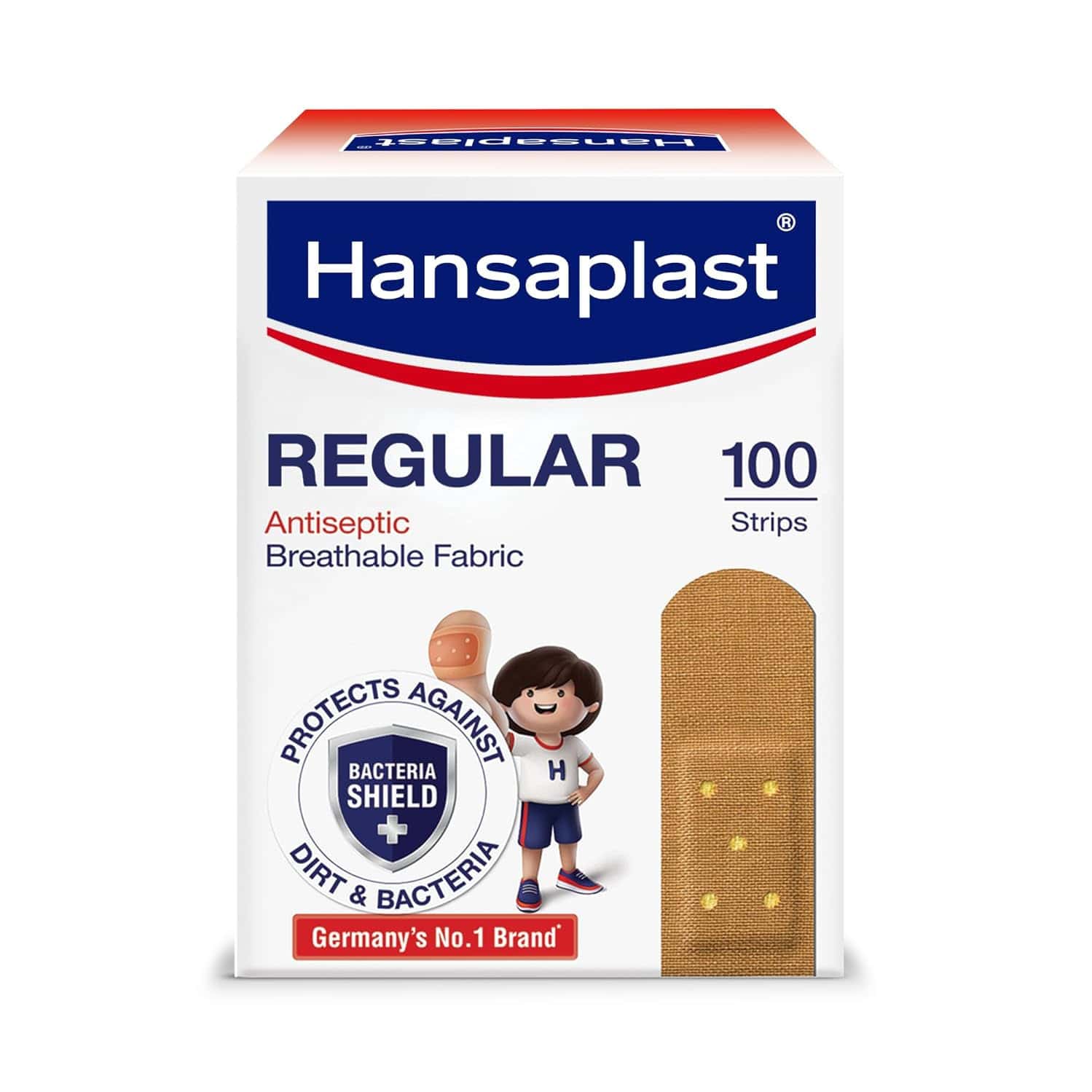 Hansaplast Antiseptic Regular Bandage For Cuts & Wounds | Breathable | Kids & Adults | 100 Strips