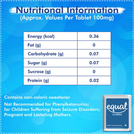 Equal Sweetener Sugar Free Low Calories Sugar Control 300 Tablets Pack Of 3