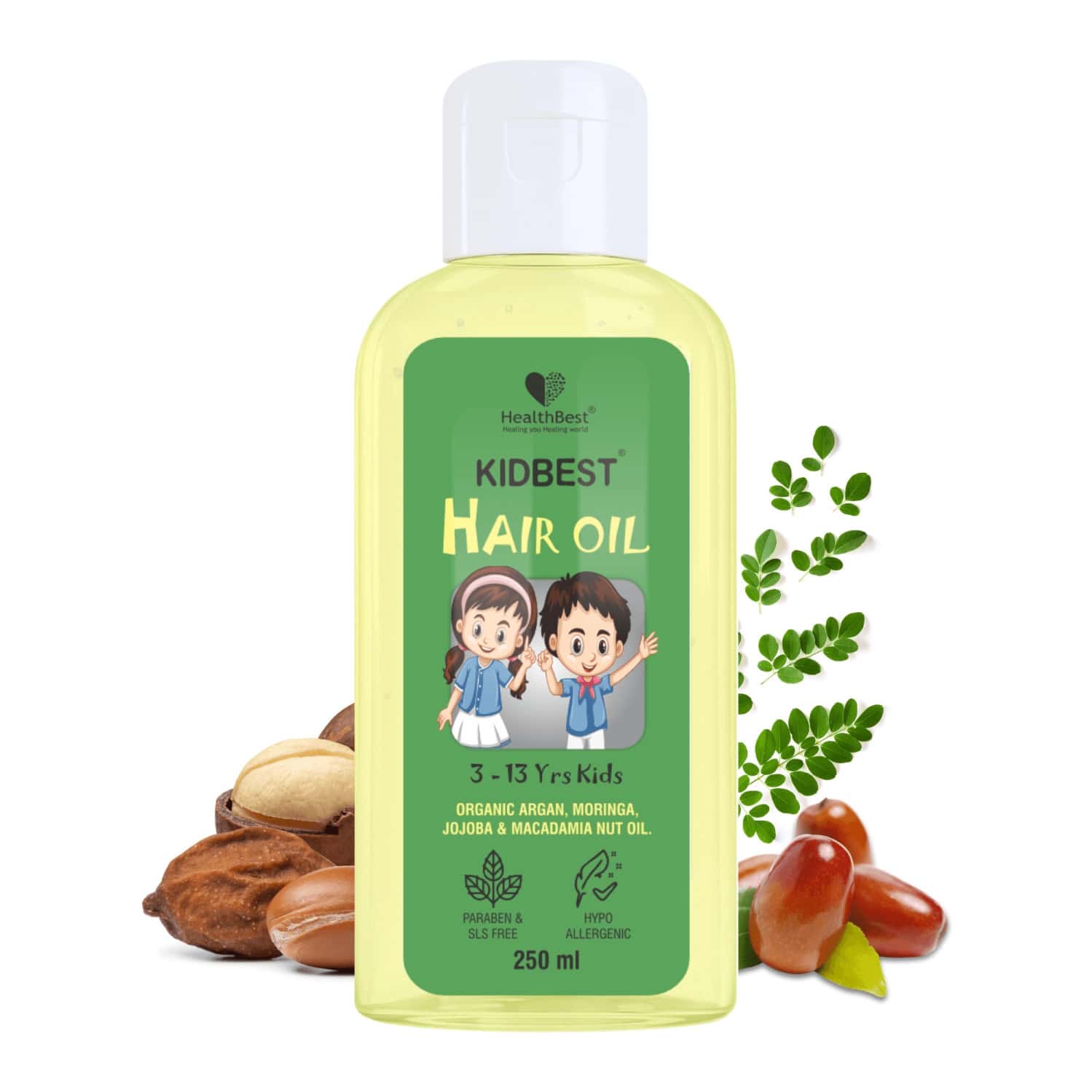 Healthbest Kidbest Hair Oil For Kids|hair Growth|damaged Hair|tear Paraben Sls Free|250ml