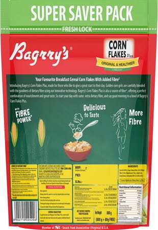 Bagrrys Cornflake Plus Original & Healthier 800g Pp