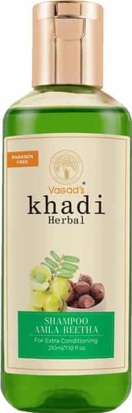 Vagad's Khadi Amla Reetha Shampoo 210Ml | Anti-Hair Fall | Parabens Free | Silicon Free