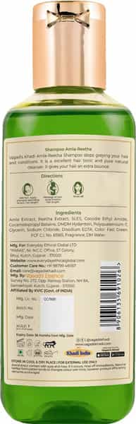 Vagad's Khadi Amla Reetha Shampoo 210Ml | Anti-Hair Fall | Parabens Free | Silicon Free