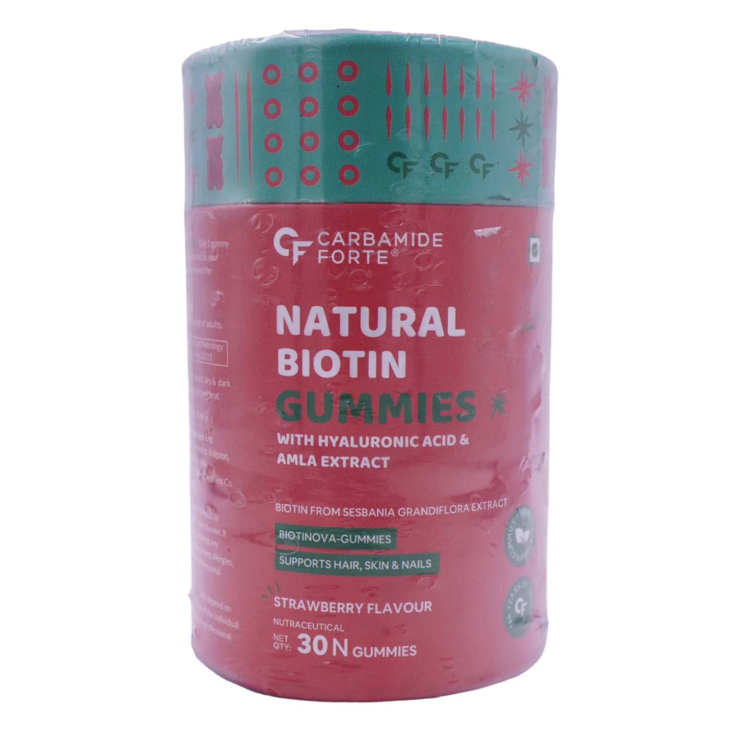 Carbamide Forte Natural Biotin Strawberry Flavour Gummies 30 No'S