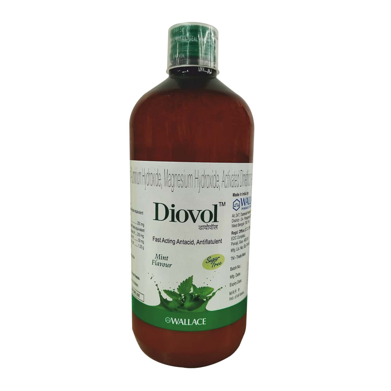 DIOVOL MINT FLAVOUR SUGAR FREE BOTTLE OF 400ML ORAL SOLUTION