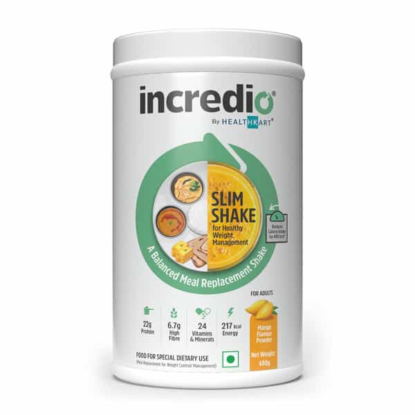 Incredio Slim Shake (Mango | 480G) | 22G Triple Blend Protein | Meal Replacement