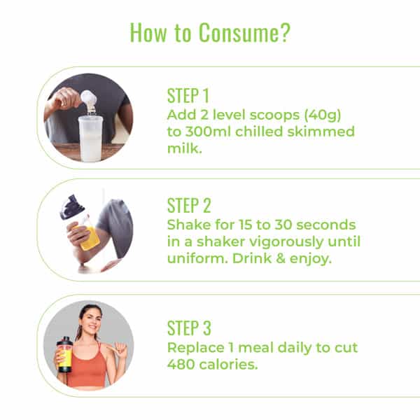 Incredio Slim Shake (Mango | 480G) | 22G Triple Blend Protein | Meal Replacement