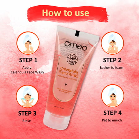Omeo Calendula Face Wash With Neem & Aloe Vera Face Wash | Anti Acne & Oil Control - 100ml