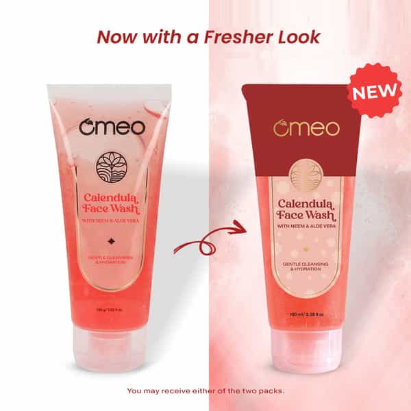Omeo Calendula Face Wash With Neem & Aloe Vera Face Wash | Anti Acne & Oil Control - 100Ml