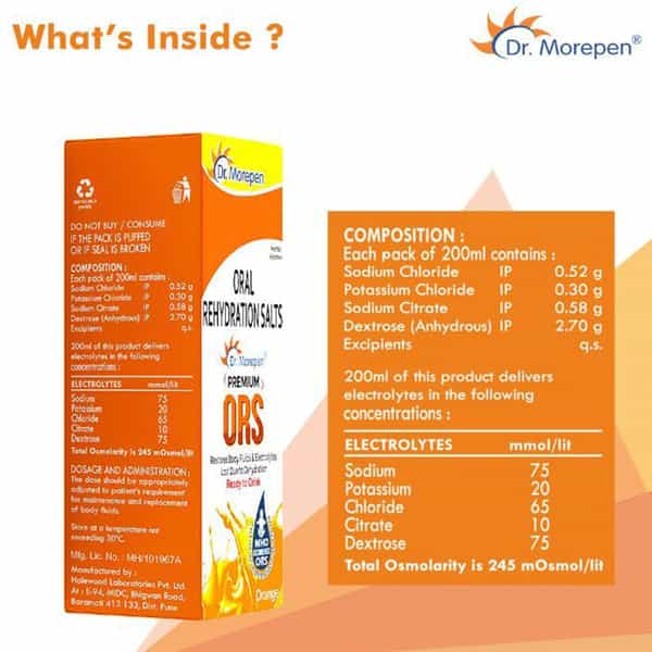 Dr. Morepen Premium Ors Ready To Drink | Orange | 200 Ml
