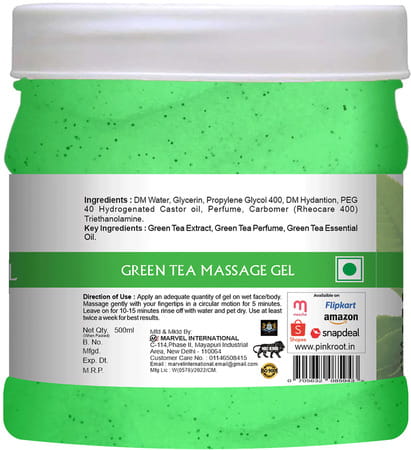 Pink Root Green Tea Massage Gel 500Ml