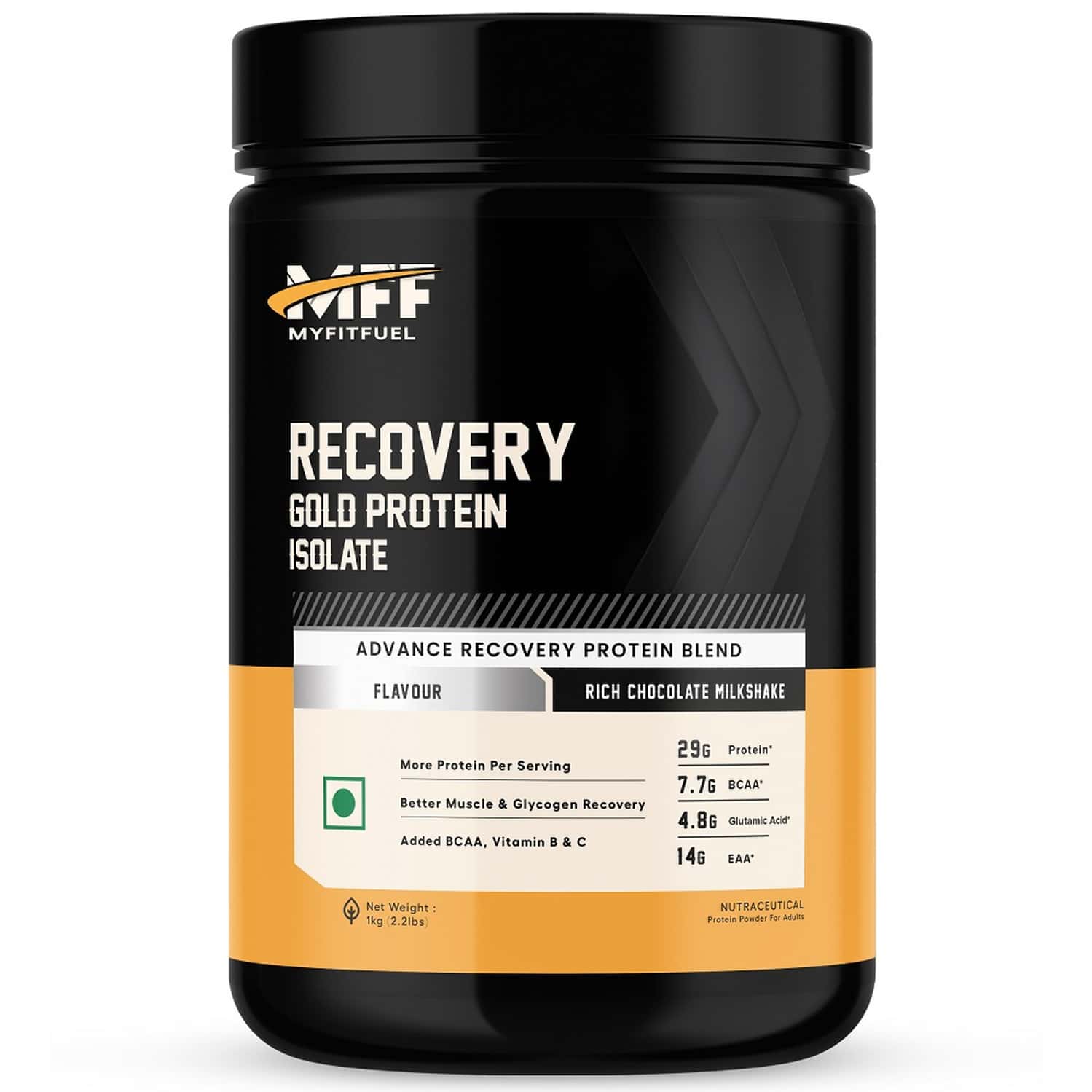 Myfitfuel Mff Recovery Gold Protein- 1 Kg (2.2 Lbs) Rich Chocolate Milkshake|post Workout Recovery