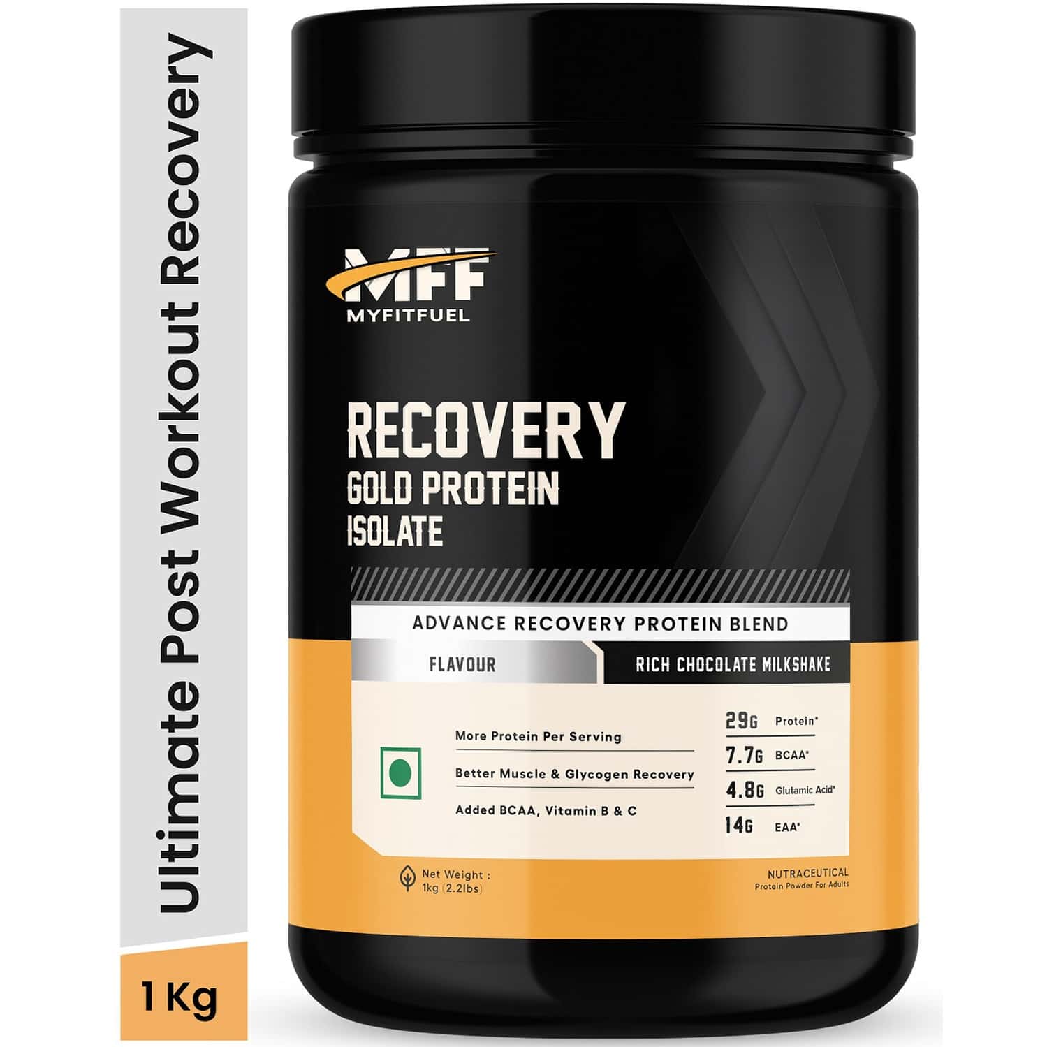 Myfitfuel Mff Recovery Gold Protein- 1 Kg (2.2 Lbs) Rich Chocolate Milkshake|post Workout Recovery