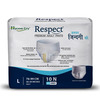 Respect Unisex Adult Diaper Pants Style| 10-12 Hour Leakage Protection (L - 10 Count | 30-39 Inches)