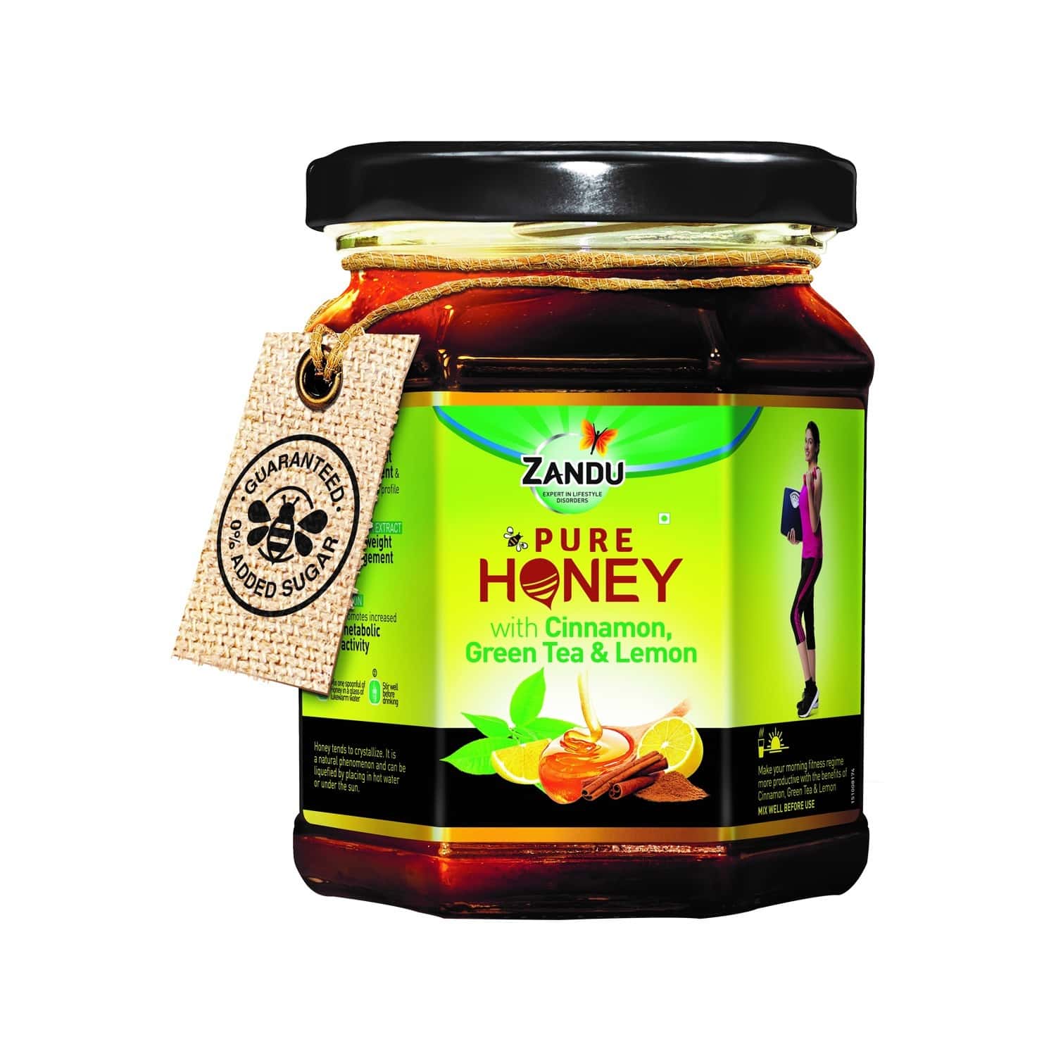 Buy ZANDU PURE HONEY CINNAMON GREEN TEA & LEMON HEALTH FOOD JAR OF 250