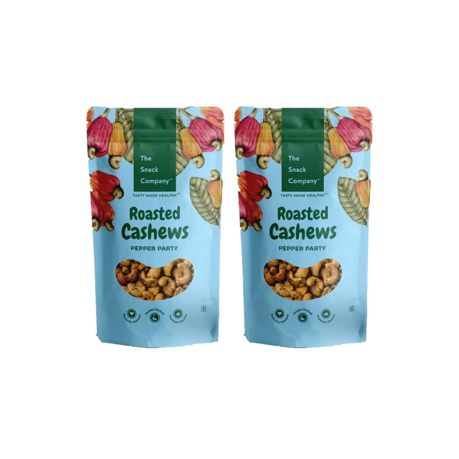 The Snack Company Roasted Cashews - Salt & Pepper 100g X Pack Of 2