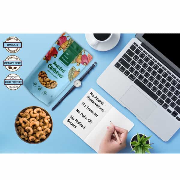 The Snack Company Roasted Cashews - Salt & Pepper 100G X Pack Of 2