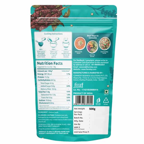 Farmley Natural Quinoa | Diet Food | Gluten Free 500G